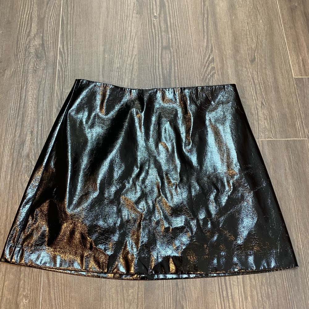 New with tags black patent leather skirt